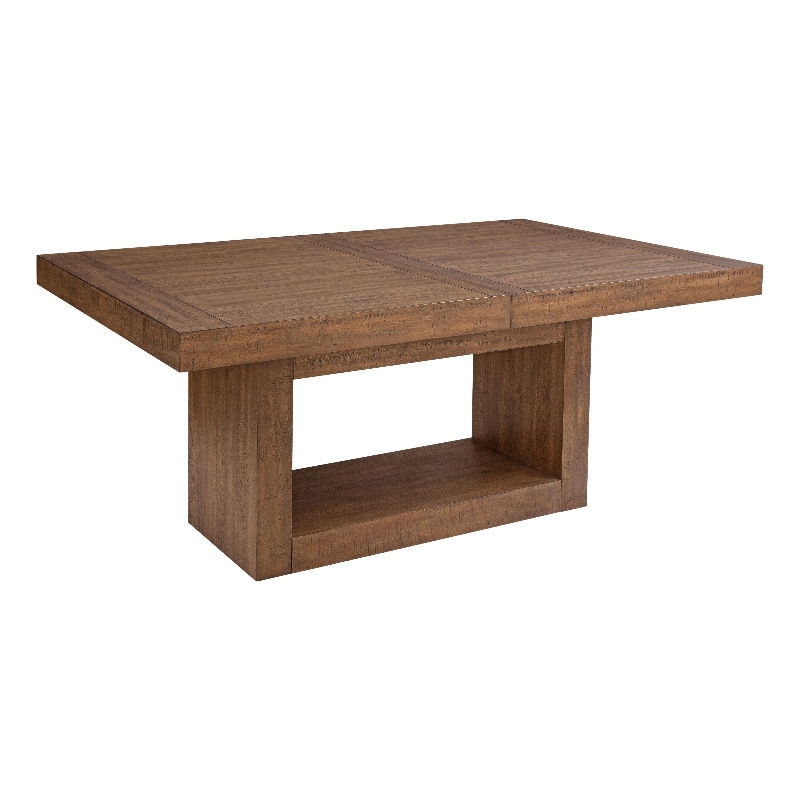 Pemberly Row Engineered Wood Contemporary Dining Table in Brown