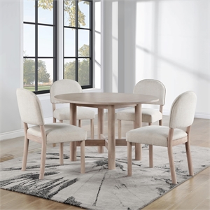 Pemberly Row Contemporary 48&quot Round 5-Piece Complete Dining Set