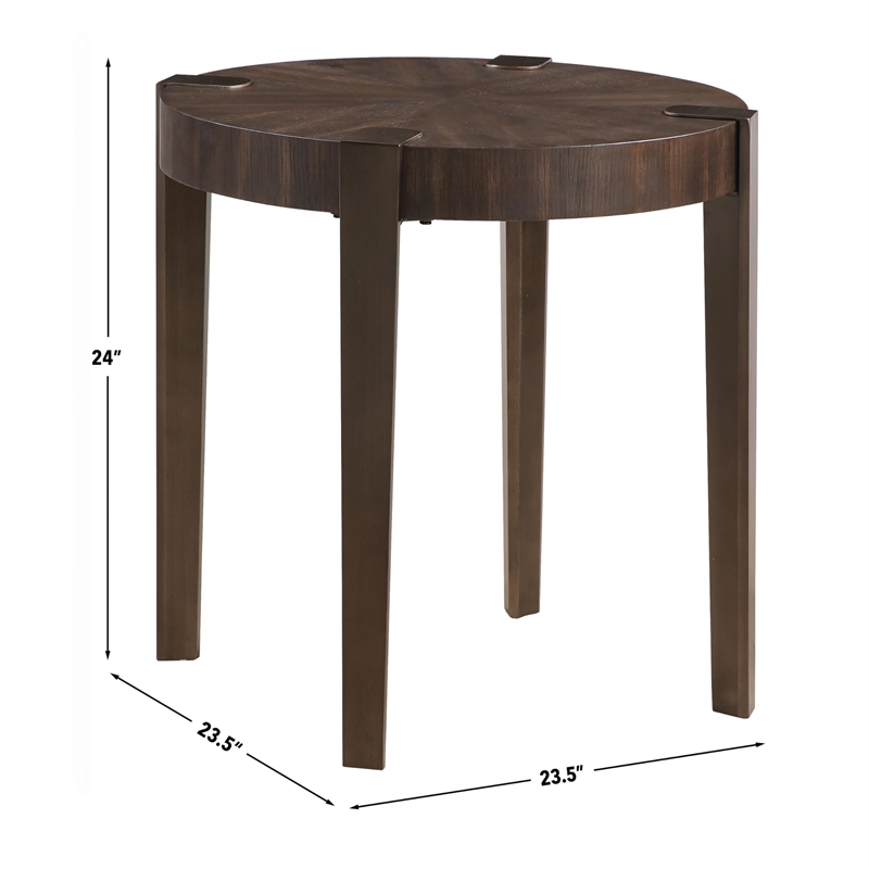 Pemberly Row Engineered Wood Contemporary End Table in Brown