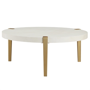 Pemberly Row Engineered Wood Contemporary Coffee Table in White