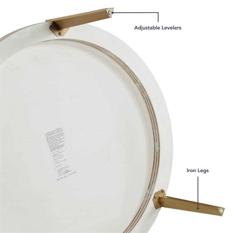 Pemberly Row Engineered Wood Contemporary Coffee Table in White