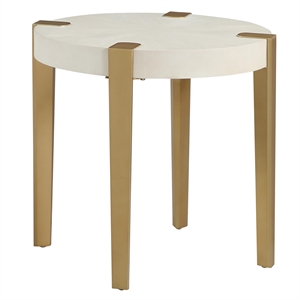 Pemberly Row Engineered Wood Contemporary End Table in White
