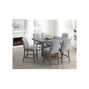 Pemberly Row Contemporary 7-piece Complete Dining Set in Brown