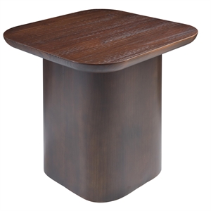 Pemberly Row Modern / Contemporary 22&quot Solid Wood End Table in Brown