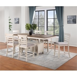 Pemberly Row Modern / Contemporary Dining 7-piece Set in Brown