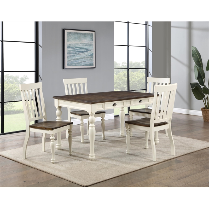 Pemberly Row Engineered Wood Contemporary 5-piece Dining Set in Two Tone
