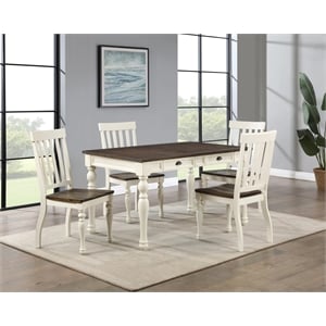 Pemberly Row Engineered Wood Contemporary 5-piece Dining Set in Two Tone