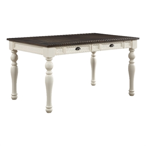 Pemberly Row Engineered Wood Contemporary 59.5&quot Dining Table in White