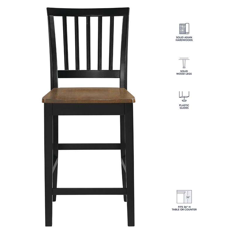 Pemberly Row Wood Modern / Contemporary Counter Chair in Brown