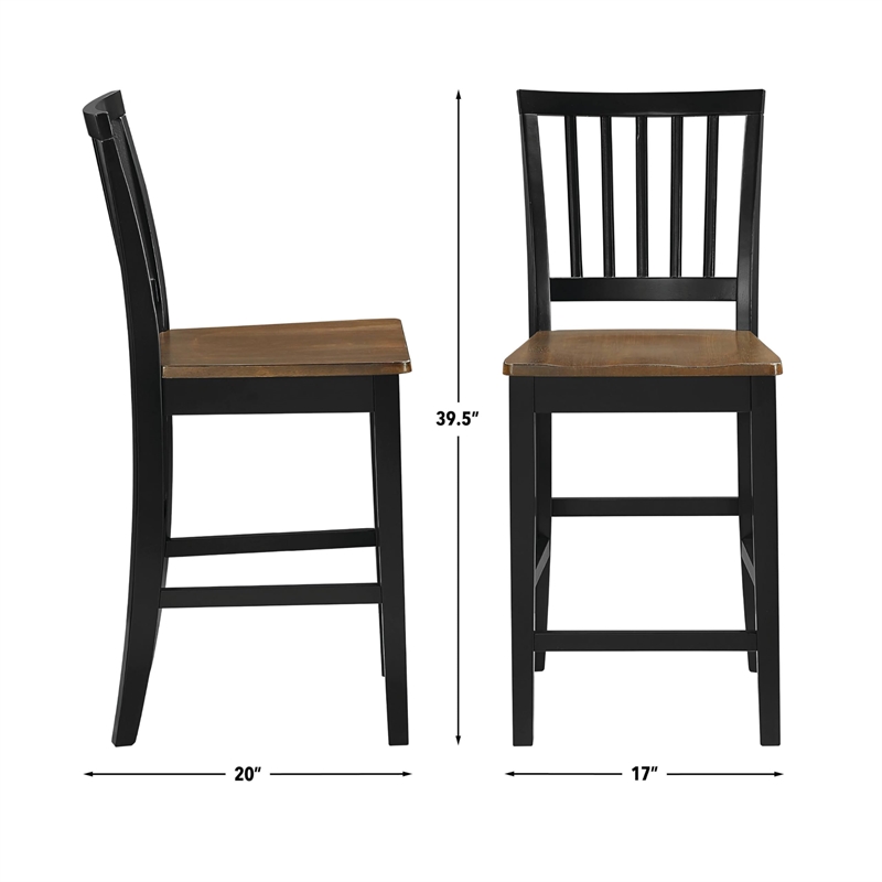 Pemberly Row Wood Modern / Contemporary Counter Chair in Brown