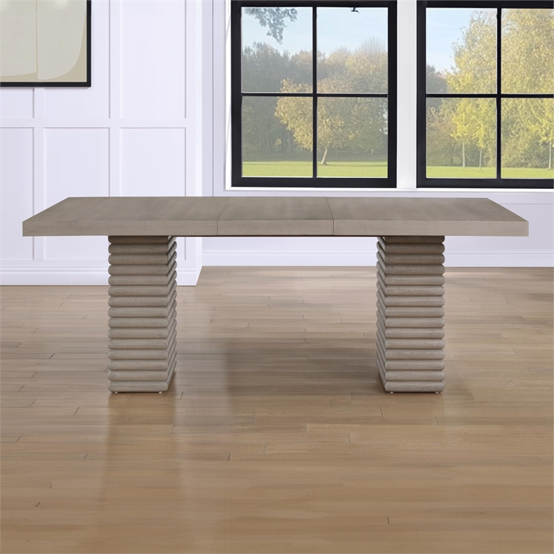 Pemberly Row Contemporary 7-Piece Complete Dining Set in Brown