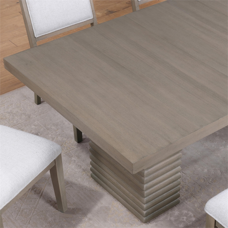 Pemberly Row Contemporary 7-Piece Complete Dining Set in Brown