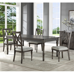 Pemberly Row Contemporary 5-piece Complete Dining Set in Brown