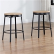 Pemberly Row Contemporary 5-Piece Counter Dining Set in Brown/Black