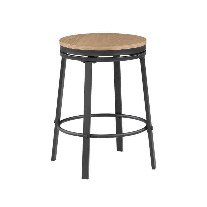 Pemberly Row Contemporary 5-Piece Counter Dining Set in Brown/Black