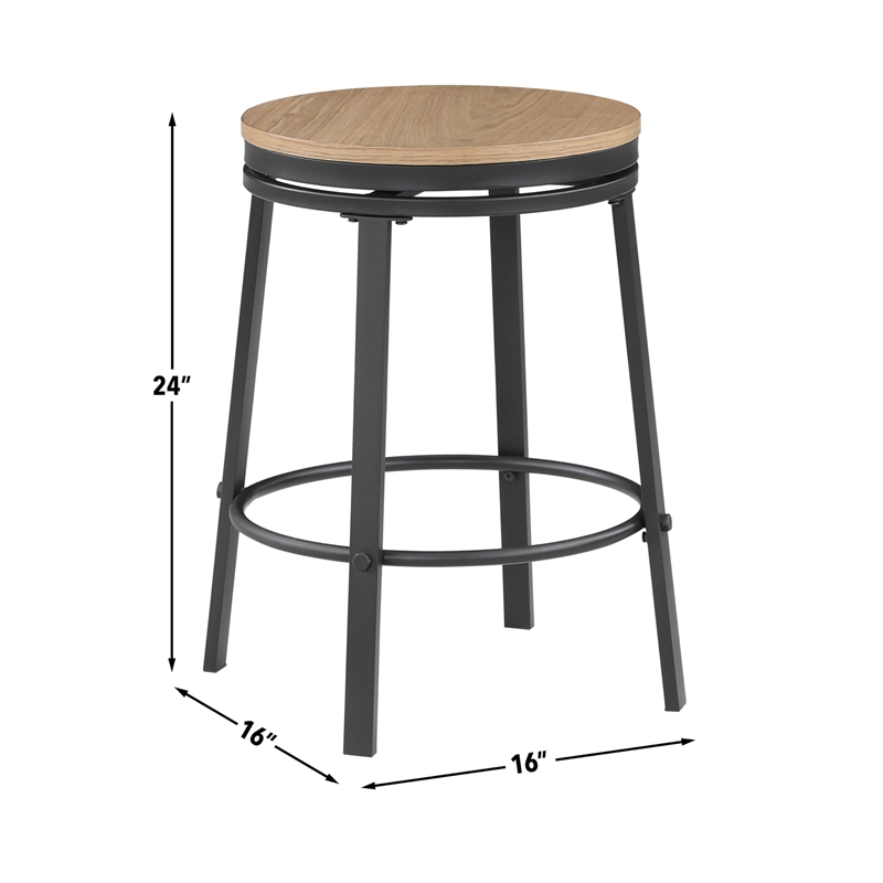 Pemberly Row Contemporary 5-Piece Counter Dining Set in Brown/Black