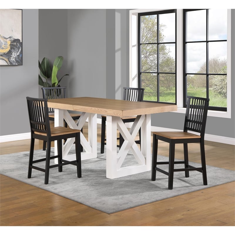 Pemberly Row Contemporary 6-Piece Counter Complete Dining Set
