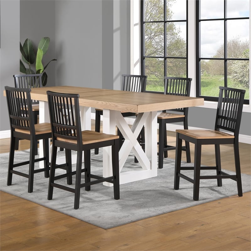 Pemberly Row Contemporary 7-Piece Counter Complete Dining Set
