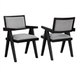 Pemberly Row Polyester Fabric Contemporary Black Arm Chair in Gray