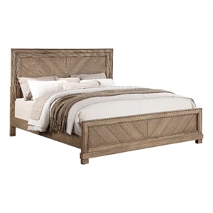 Pemberly Row Engineered Wood Contemporary 4 Piece Queen Bedroom Set in Sand