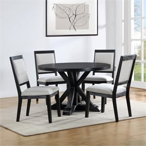 Pemberly Row Modern / Contemporary Black 5-piece Complete Dining Set