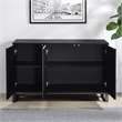 Pemberly Row Contemporary 3-Door Sideboard with Pattern Mirror