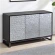 Pemberly Row Contemporary 3-Door Sideboard with Pattern Mirror