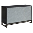 Pemberly Row Contemporary 3-Door Sideboard with Pattern Mirror