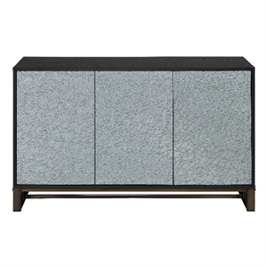 Pemberly Row Contemporary 3-Door Sideboard with Pattern Mirror