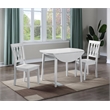 Pemberly Row Contemporary 3-piece Drop Leaf Dining Set in White