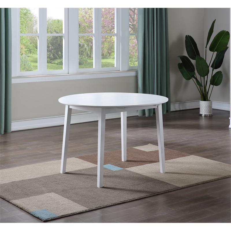 Pemberly Row Contemporary 3-piece Drop Leaf Dining Set in White