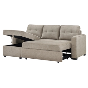 Pemberly Row Modern / Contemporary Reversible 95&quot Sofa in Tan