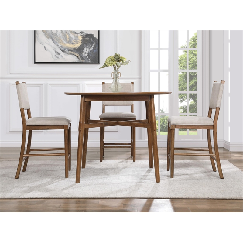 Pemberly Row Engineered Wood Contemporary Counter 5-piece Set in Brown