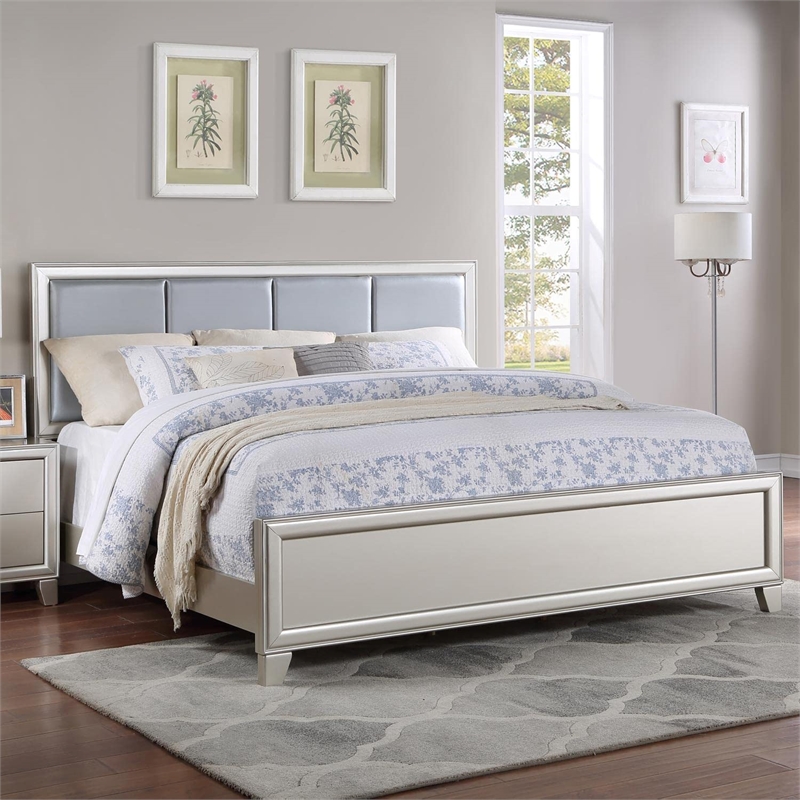 Pemberly Row Engineered Wood Modern / Contemporary King Bed in Gray