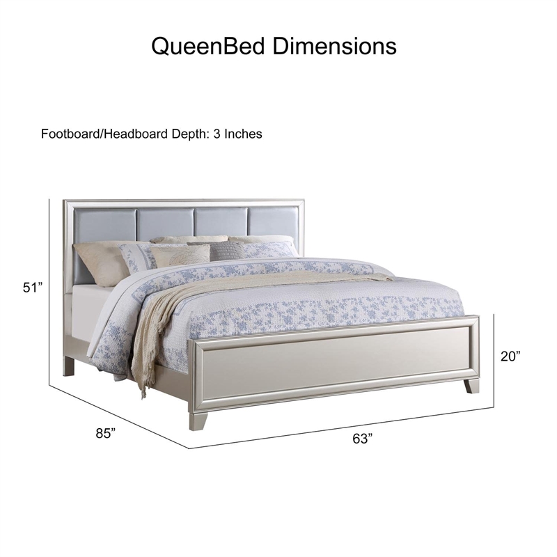 Pemberly Row Engineered Wood Modern / Contemporary Queen Bed in Gray