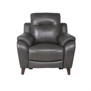 Pemberly Row Engineered Wood Contemporary Power Recliner in Charcoal