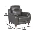 Pemberly Row Engineered Wood Contemporary Power Recliner in Charcoal
