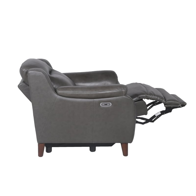 Pemberly Row Engineered Wood Contemporary Power Recliner in Charcoal