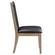 Pemberly Row Faux Leather Seating Contemporary Brown Side Chair in Black