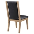 Pemberly Row Faux Leather Seating Contemporary Brown Side Chair in Black