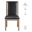 Pemberly Row Faux Leather Seating Contemporary Brown Side Chair in Black