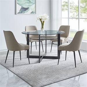 Pemberly Row Contemporary 5-piece Complete Dining Set in Gray