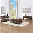 Pemberly Row Contemporary Lift-Top Cocktail Table with Casters in Brown