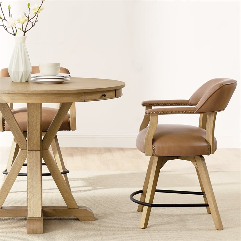 Pemberly Row Modern / Contemporary Counter Table in Natural Finish