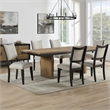 Pemberly Row Contemporary 7-Piece 80-96-inch Dining Table Set in Brown