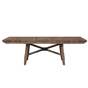 Pemberly Row Engineered Wood Contemporary Dining Table in Brown