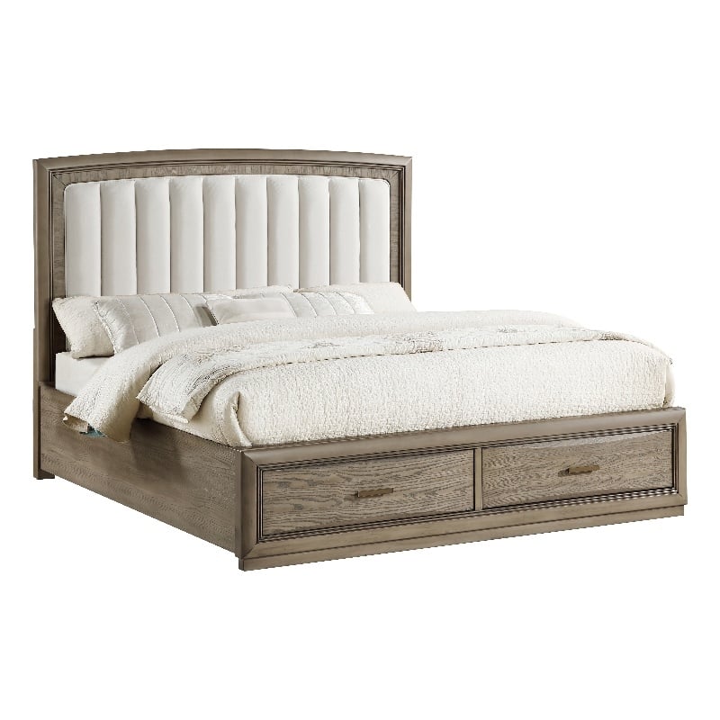 Pemberly Row Modern / Contemporary Queen Storage Bed in Gray