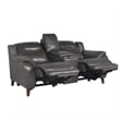 Pemberly Row Engineered Wood Contemporary Power Console Loveseat in Brown