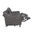 Pemberly Row Engineered Wood Contemporary Power Console Loveseat in Brown