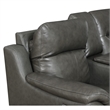 Pemberly Row Engineered Wood Contemporary Power Console Loveseat in Brown
